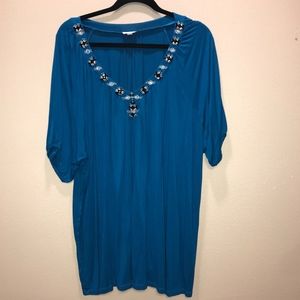 Beautiful tunic with bead/crystal neckline
